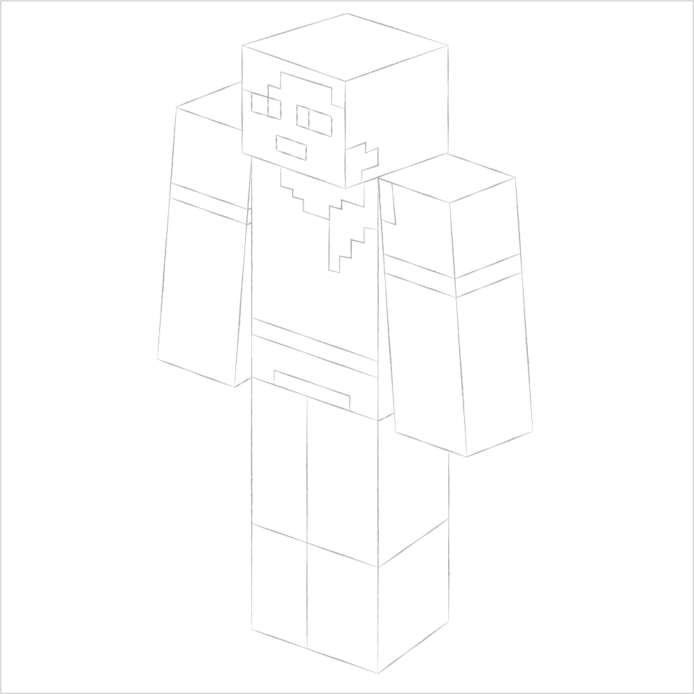 Minecraft Alex Step by step guide to draw your favorite character