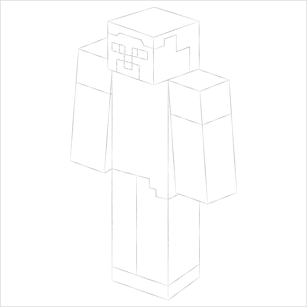 How to Draw Steve from Minecraft - Really Easy Drawing Tutorial